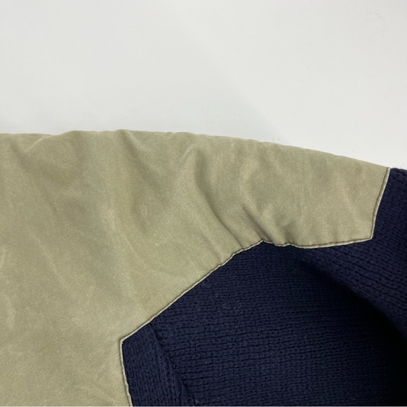 Vintage C.C. Filson Sweater Mens Medium Navy Blue  Tan Waterfowl Henley Heavy - Picture 3 of 9